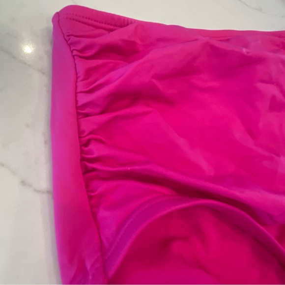 Kona Sol Vibrant Pink High-Waisted Bikini Bottom - Picture 3 of 8